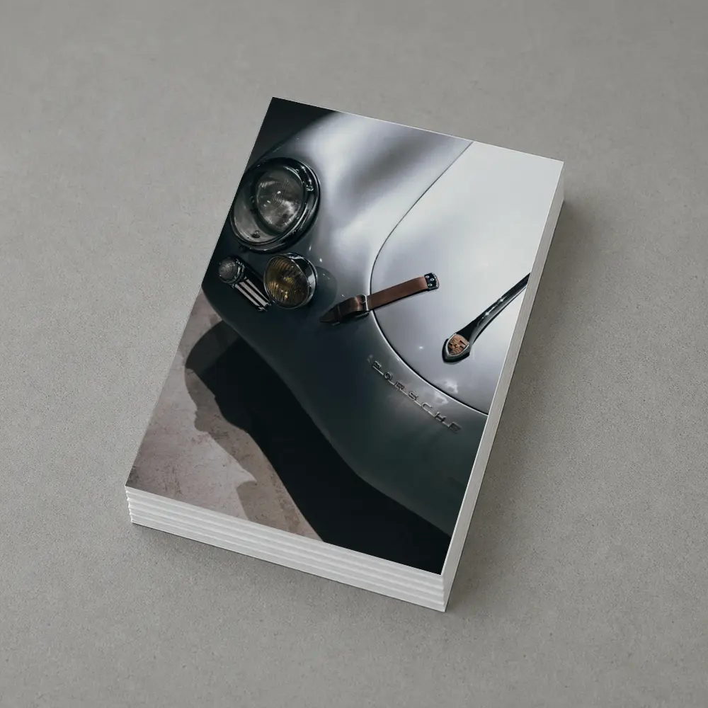 Classic Porsche 356 Silver Front Detail – Postcards
