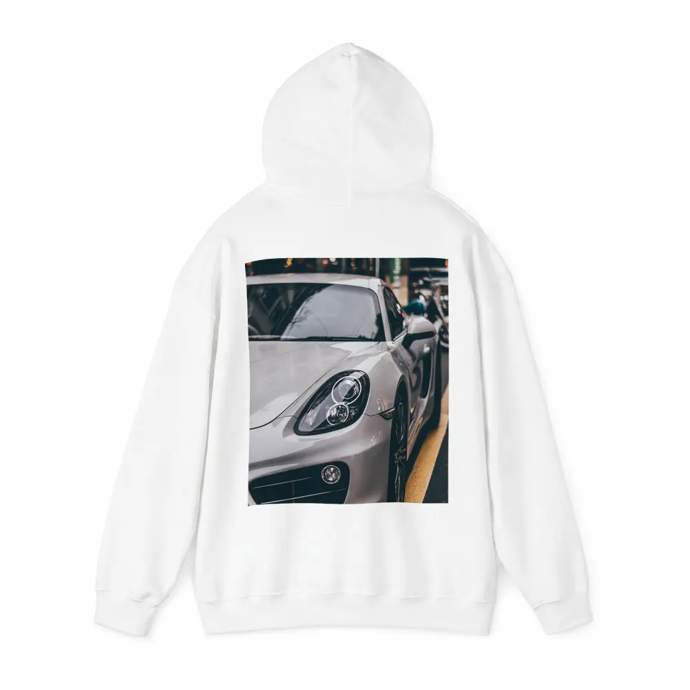 Porsche Cayman Silver Street Urban Setting – Hoodies
