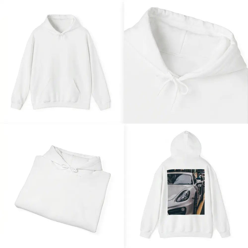 Porsche Cayman Silver Street Urban Setting – Hoodies