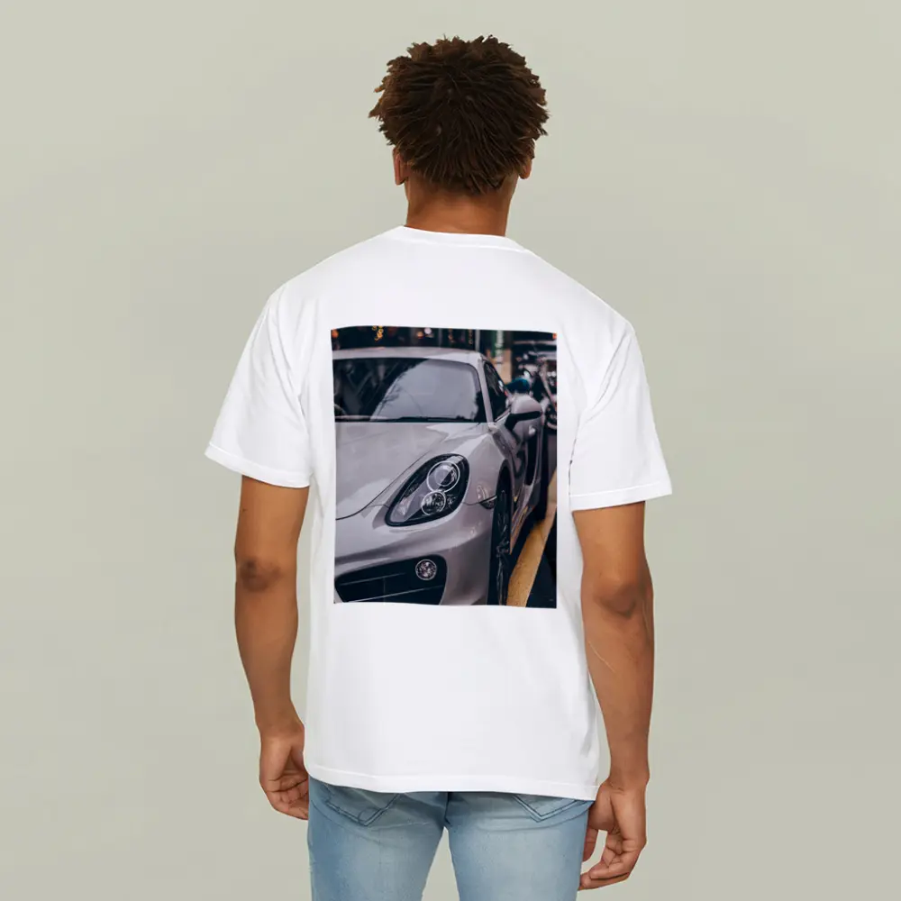 Porsche Cayman Silver Street Urban Setting – T-Shirts
