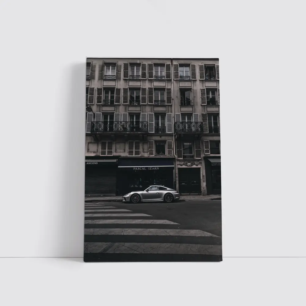 Porsche 911 Parked on Paris Street – Wall Art