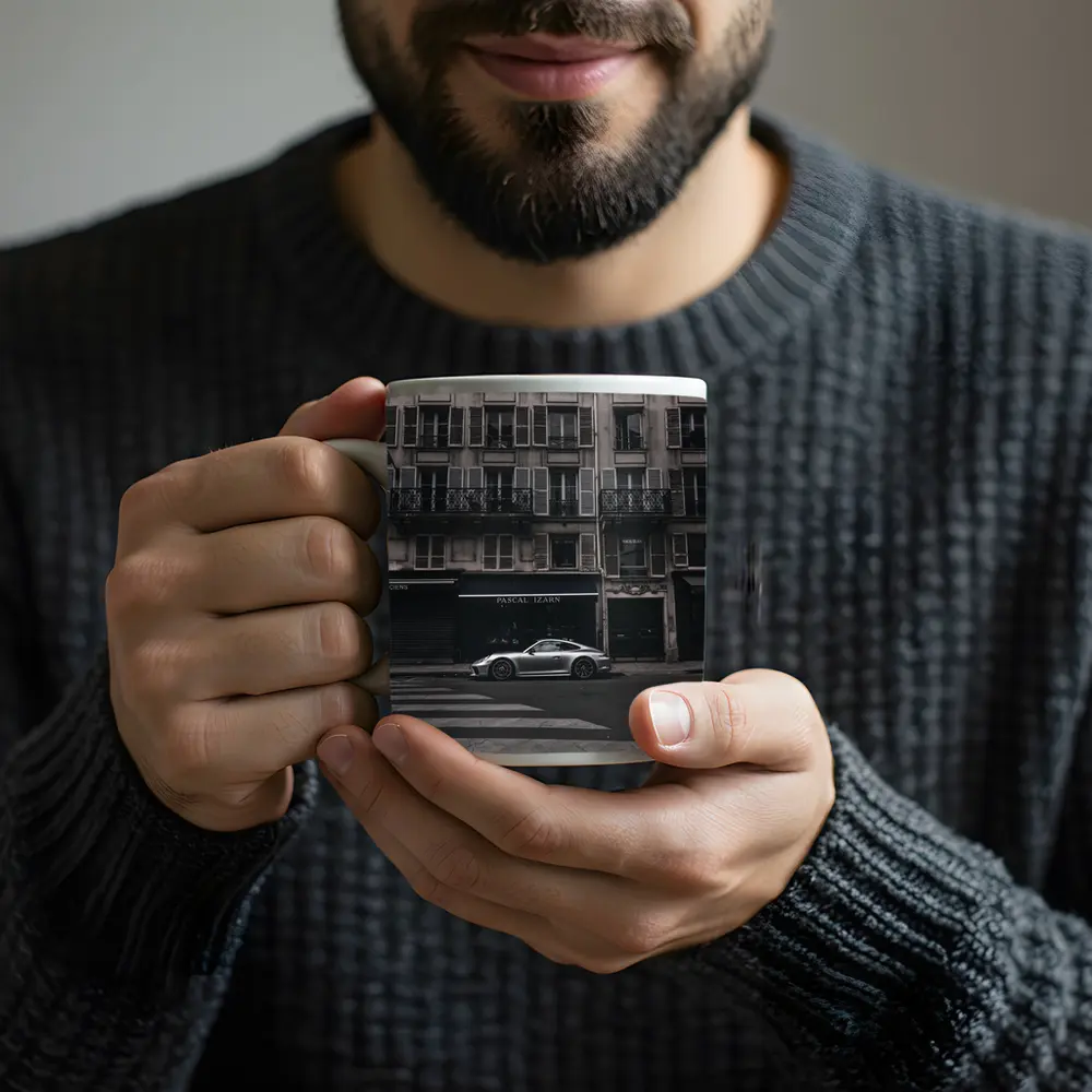 Porsche 911 Parked on Paris Street – Mugs
