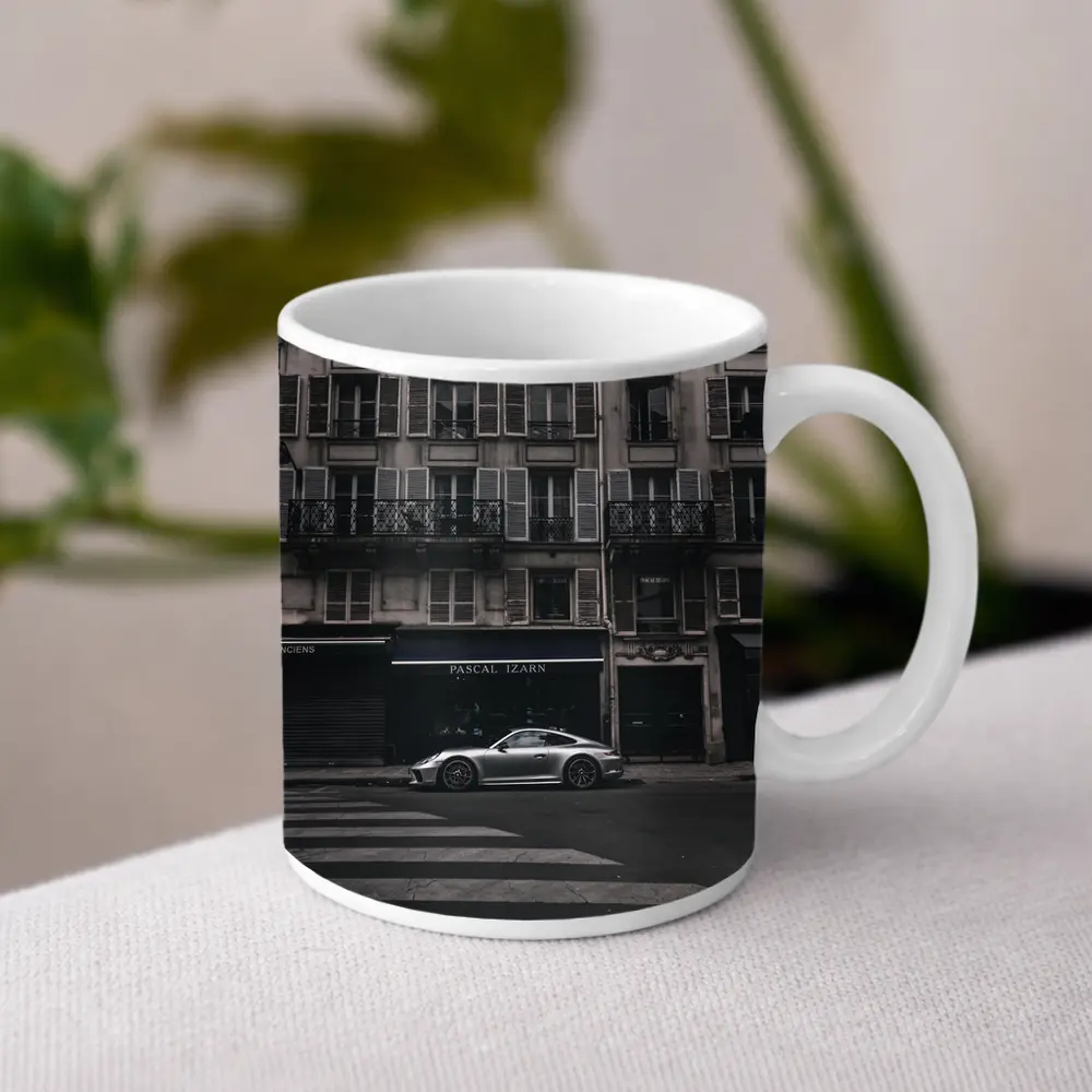 Porsche 911 Parked on Paris Street – Mugs