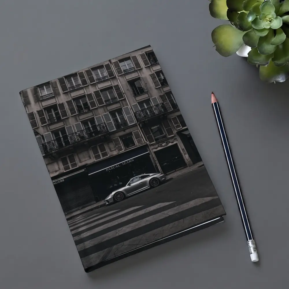 Porsche 911 Parked on Paris Street – Notebooks