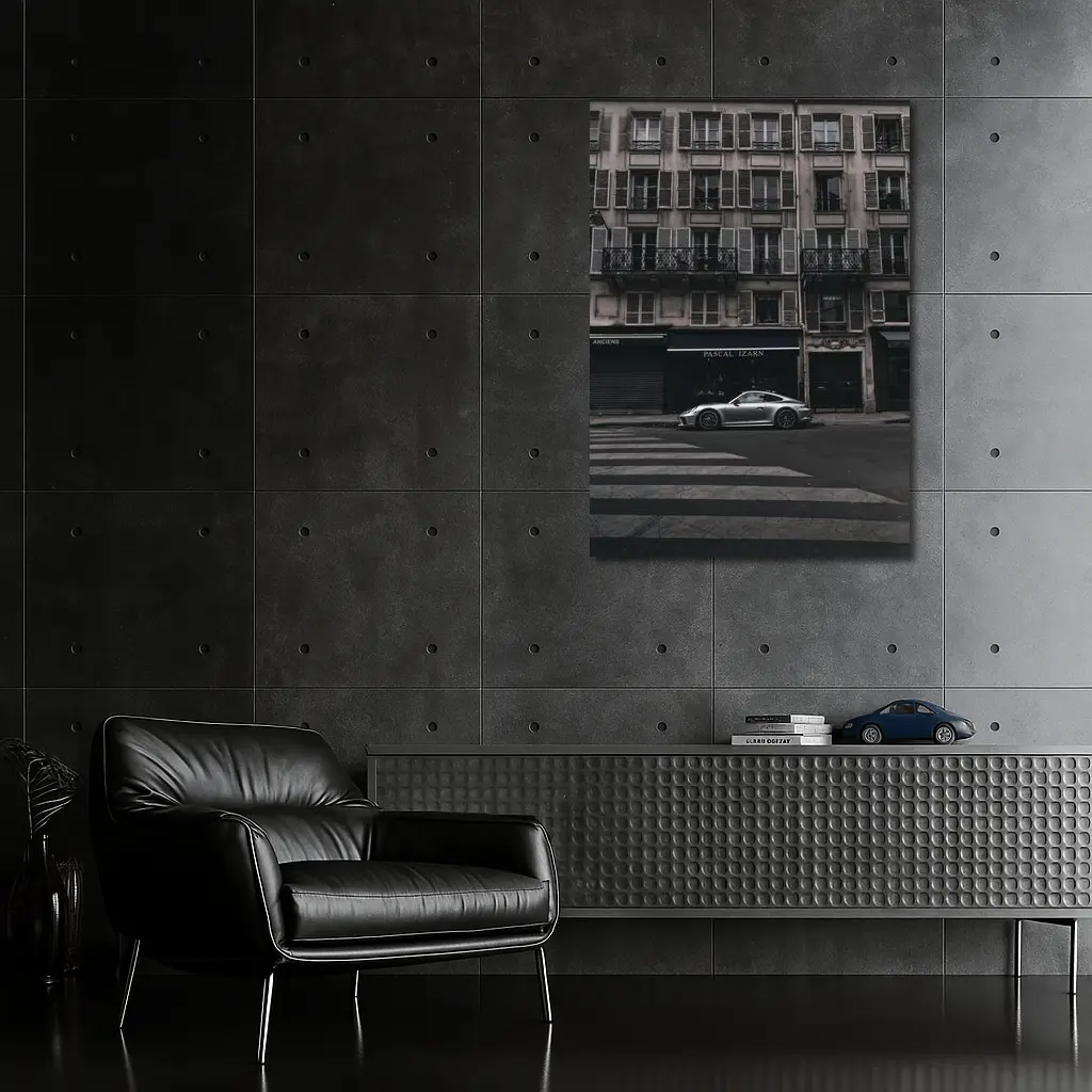 Porsche 911 Parked on Paris Street – Wall Art