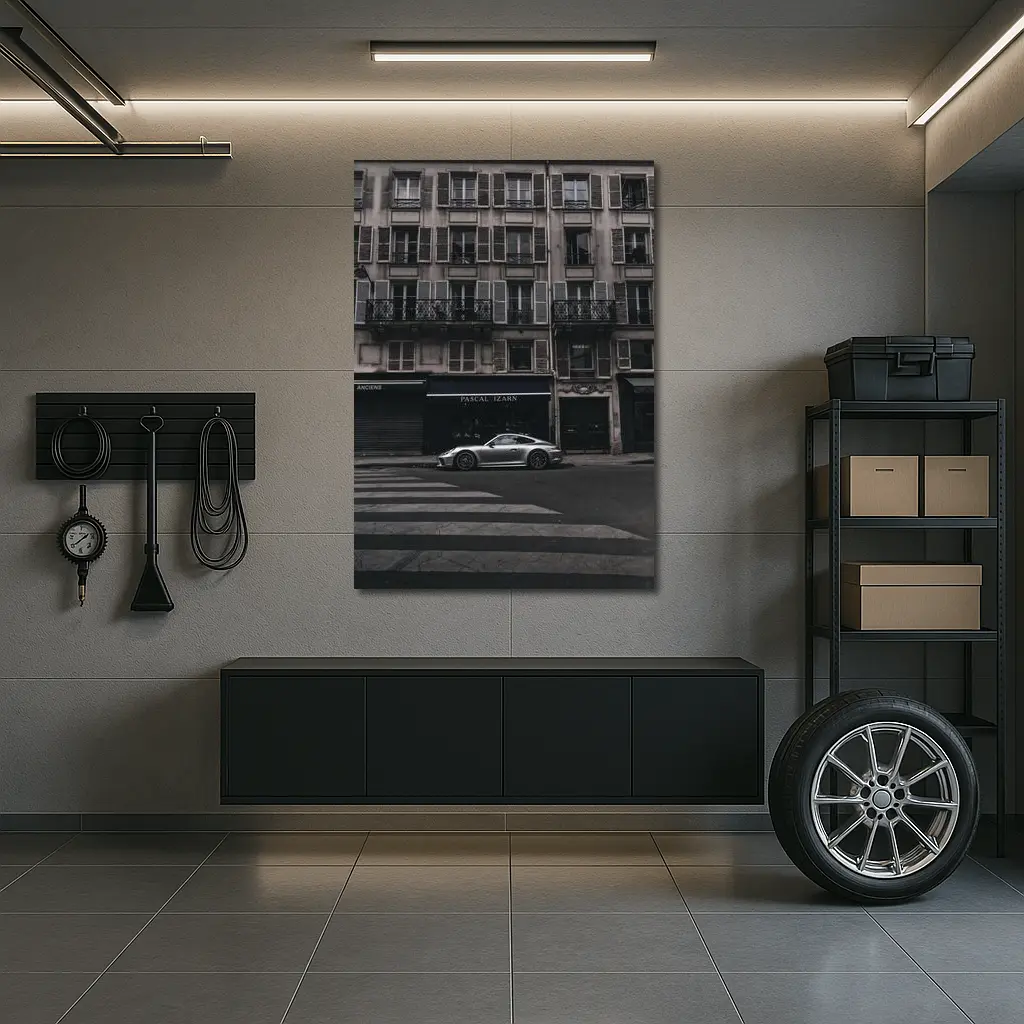 Porsche 911 Parked on Paris Street – Wall Art