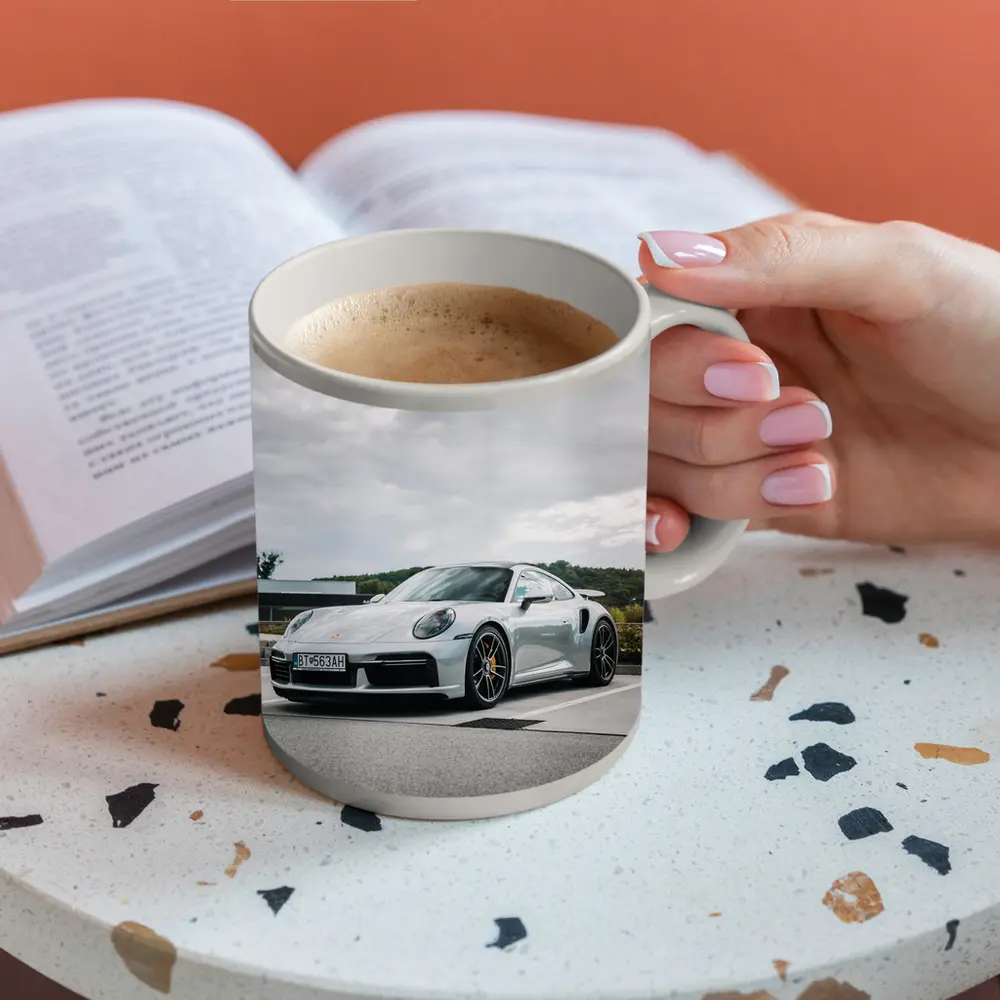 Porsche 911 Turbo Silver Cloudy Sky – Mugs