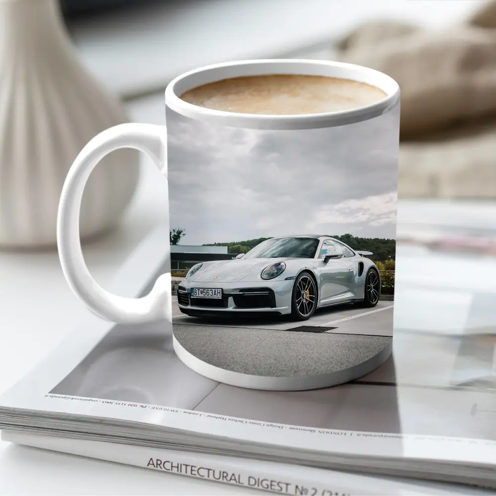 Porsche 911 Turbo Silver Cloudy Sky – Mugs