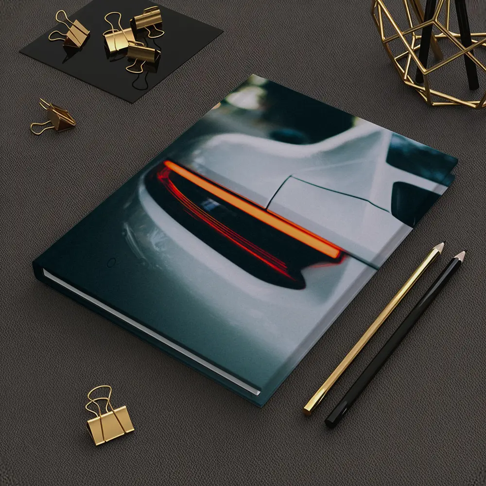 Porsche 911 Tail Light Close Up Shot – Notebooks
