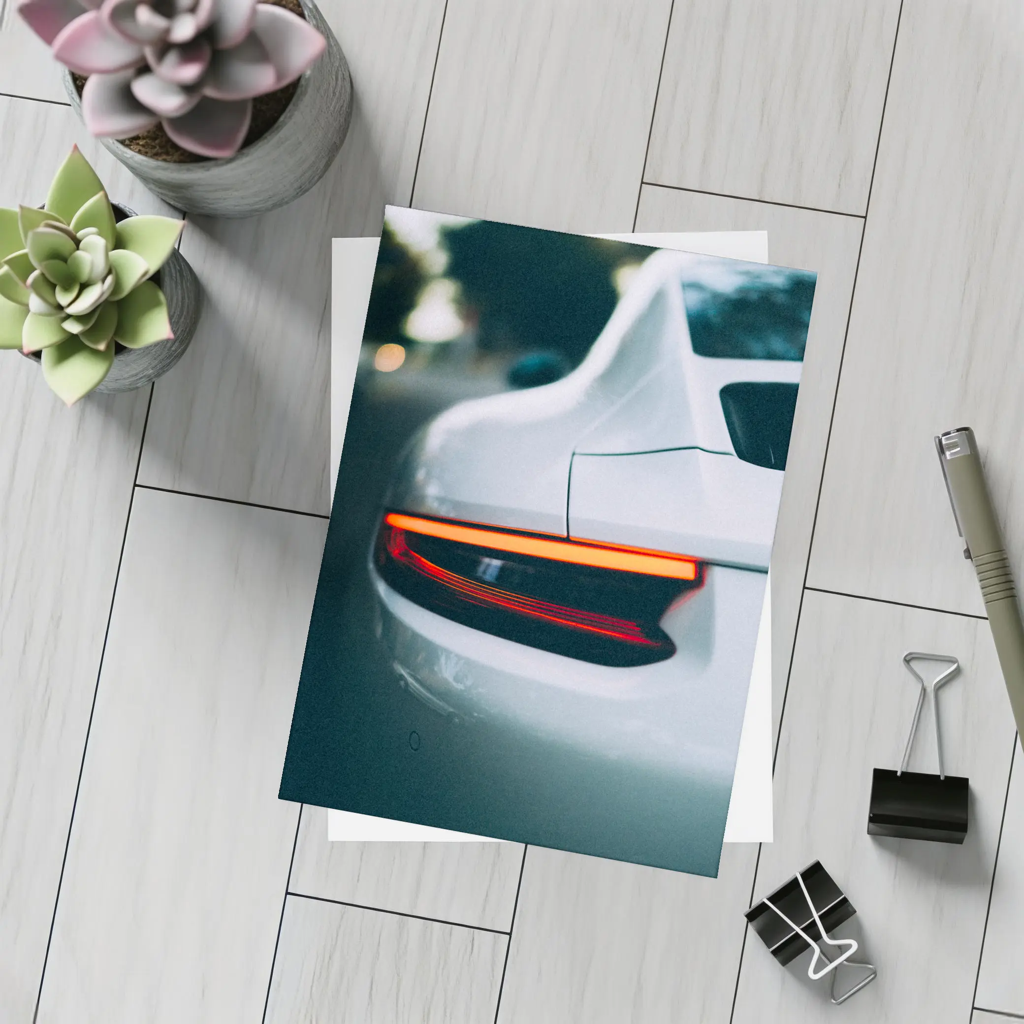Porsche 911 Tail Light Close Up Shot – Postcards