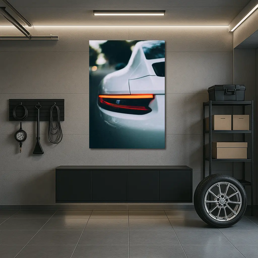 Porsche 911 Tail Light Close Up Shot – Wall Art