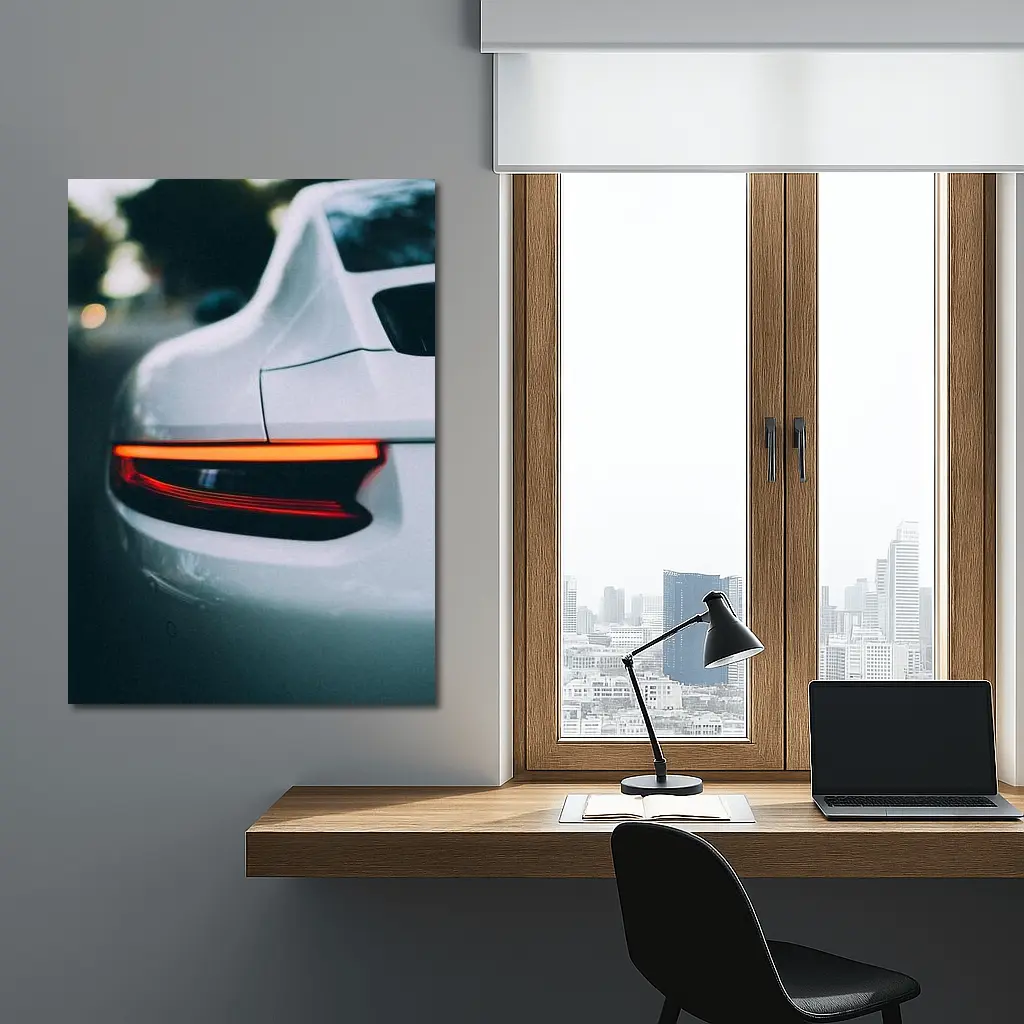 Porsche 911 Tail Light Close Up Shot – Wall Art