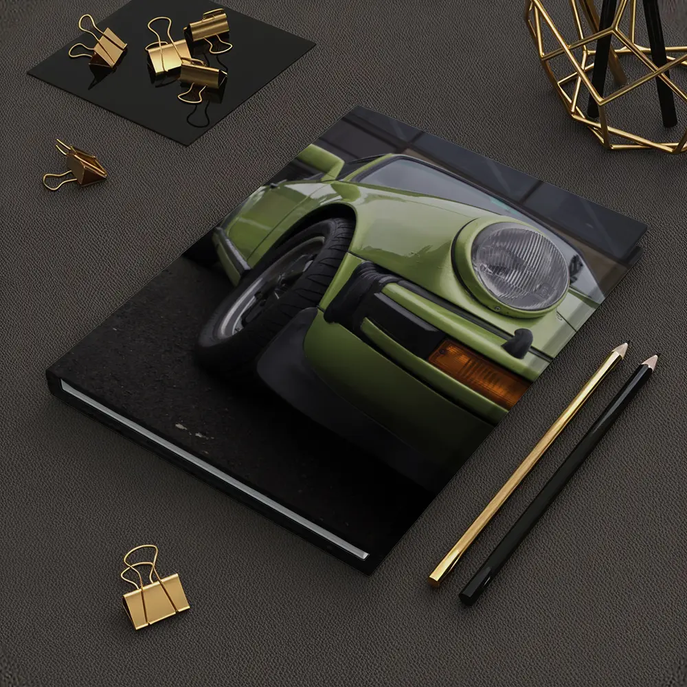 Green Porsche 911 Classic Street Portrait – Notebooks