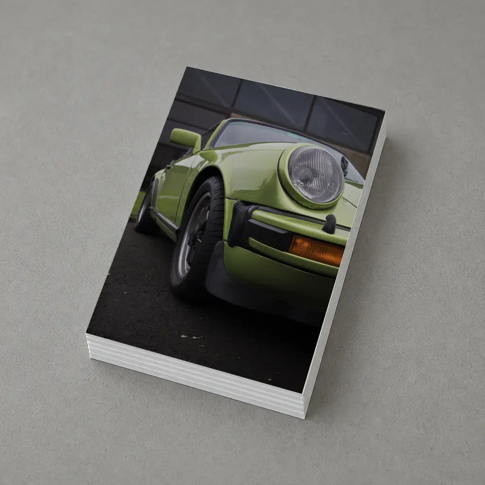 Green Porsche 911 Classic Street Portrait – Postcards