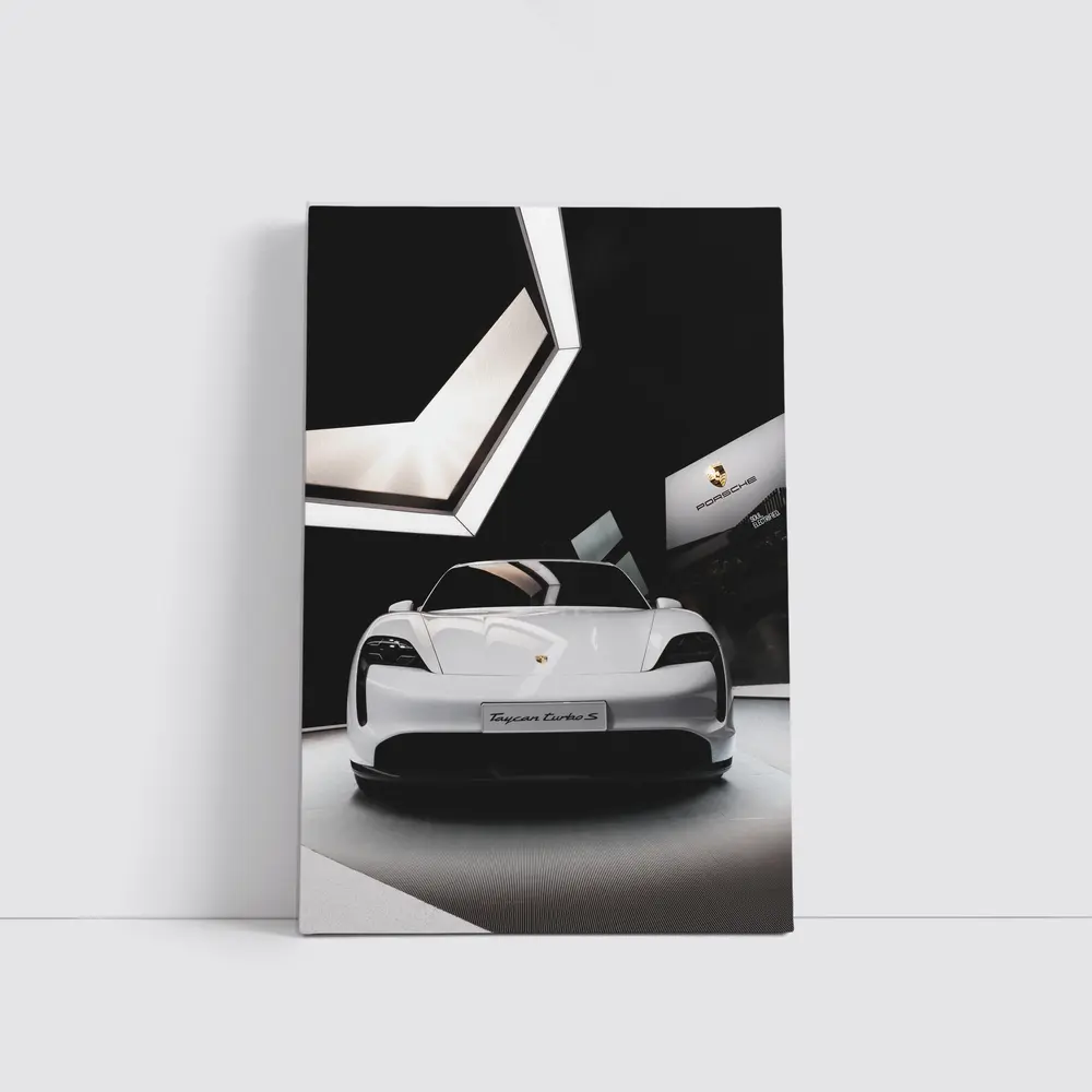 Porsche Taycan Turbo S White Showroom – Wall Art