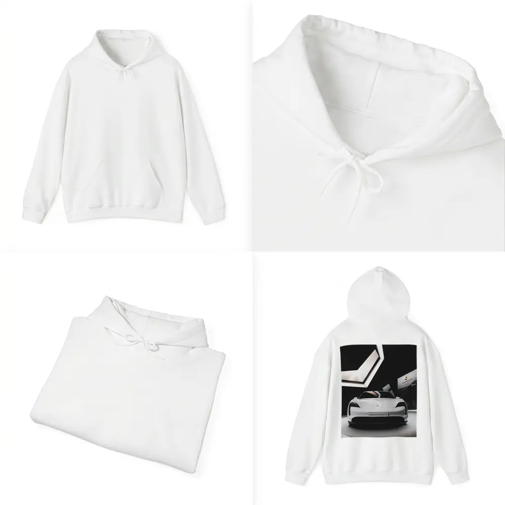 Porsche Taycan Turbo S White Showroom – Hoodies