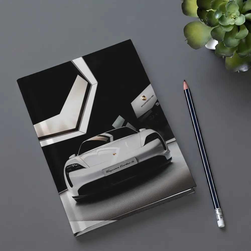 Porsche Taycan Turbo S White Showroom – Notebooks