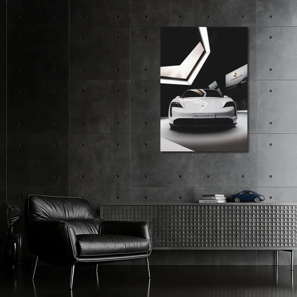 Porsche Taycan Turbo S White Showroom – Wall Art