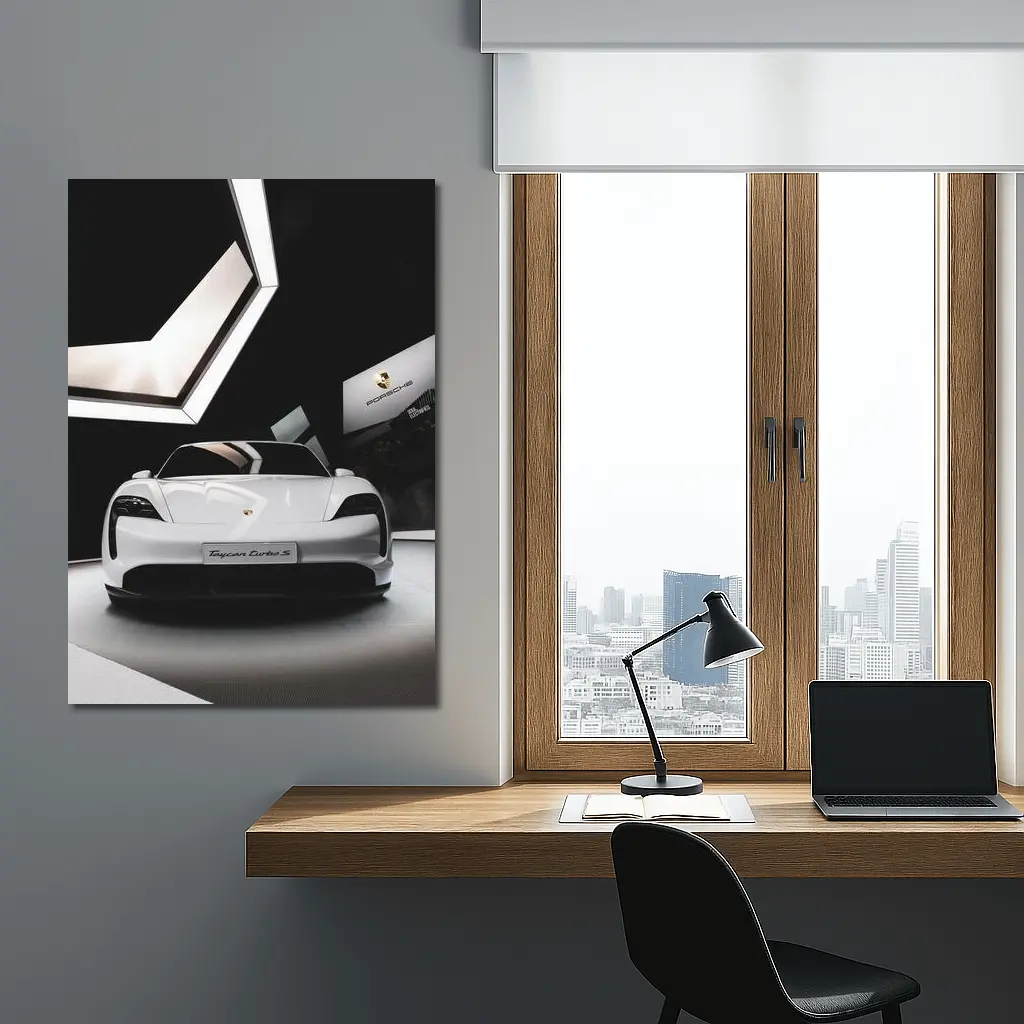 Porsche Taycan Turbo S White Showroom – Wall Art