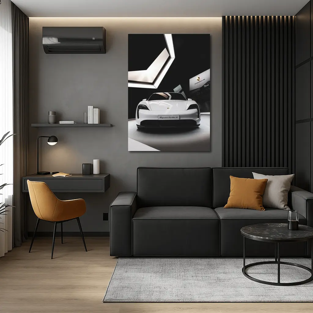 Porsche Taycan Turbo S White Showroom – Wall Art