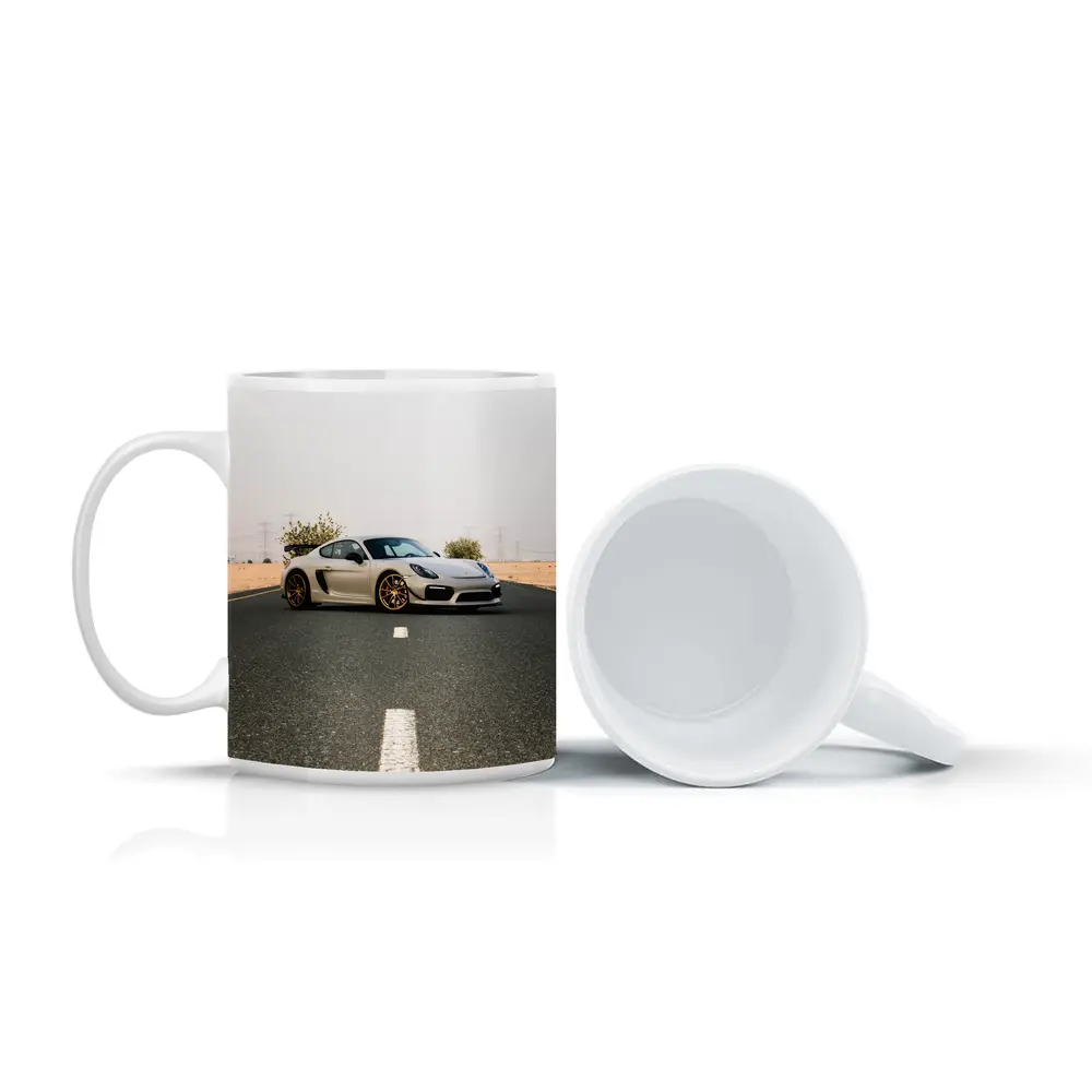 Porsche Cayman GT4 On Desert Road – Mugs