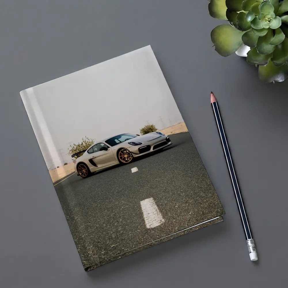 Porsche Cayman GT4 On Desert Road – Notebooks