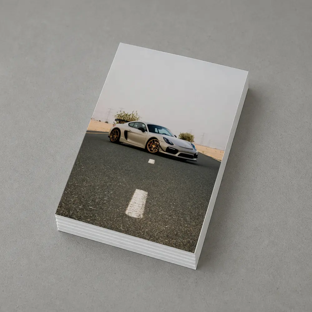 Porsche Cayman GT4 On Desert Road – Postcards
