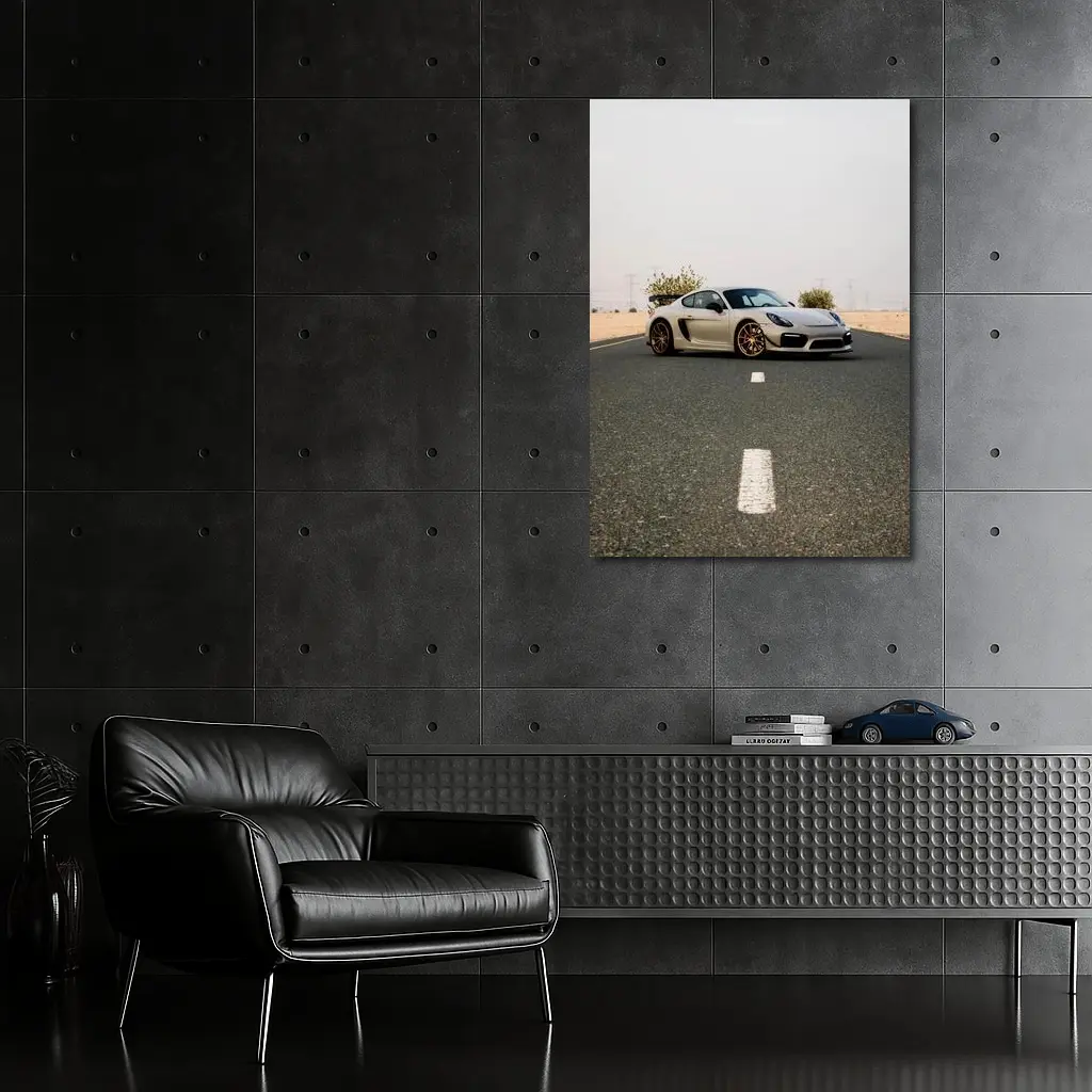 Porsche Cayman GT4 On Desert Road – Wall Art
