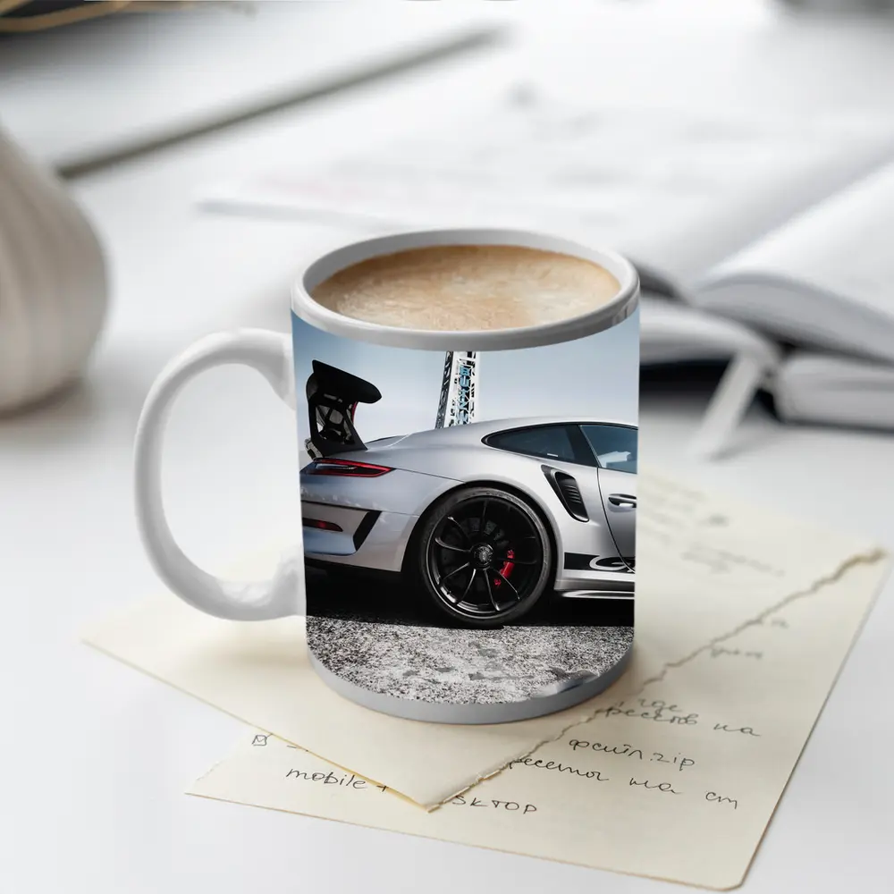 Porsche 911 GT3 Silver Urban Setting – Mugs