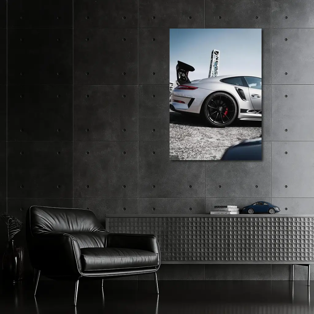 Porsche 911 GT3 Silver Urban Setting – Wall Art