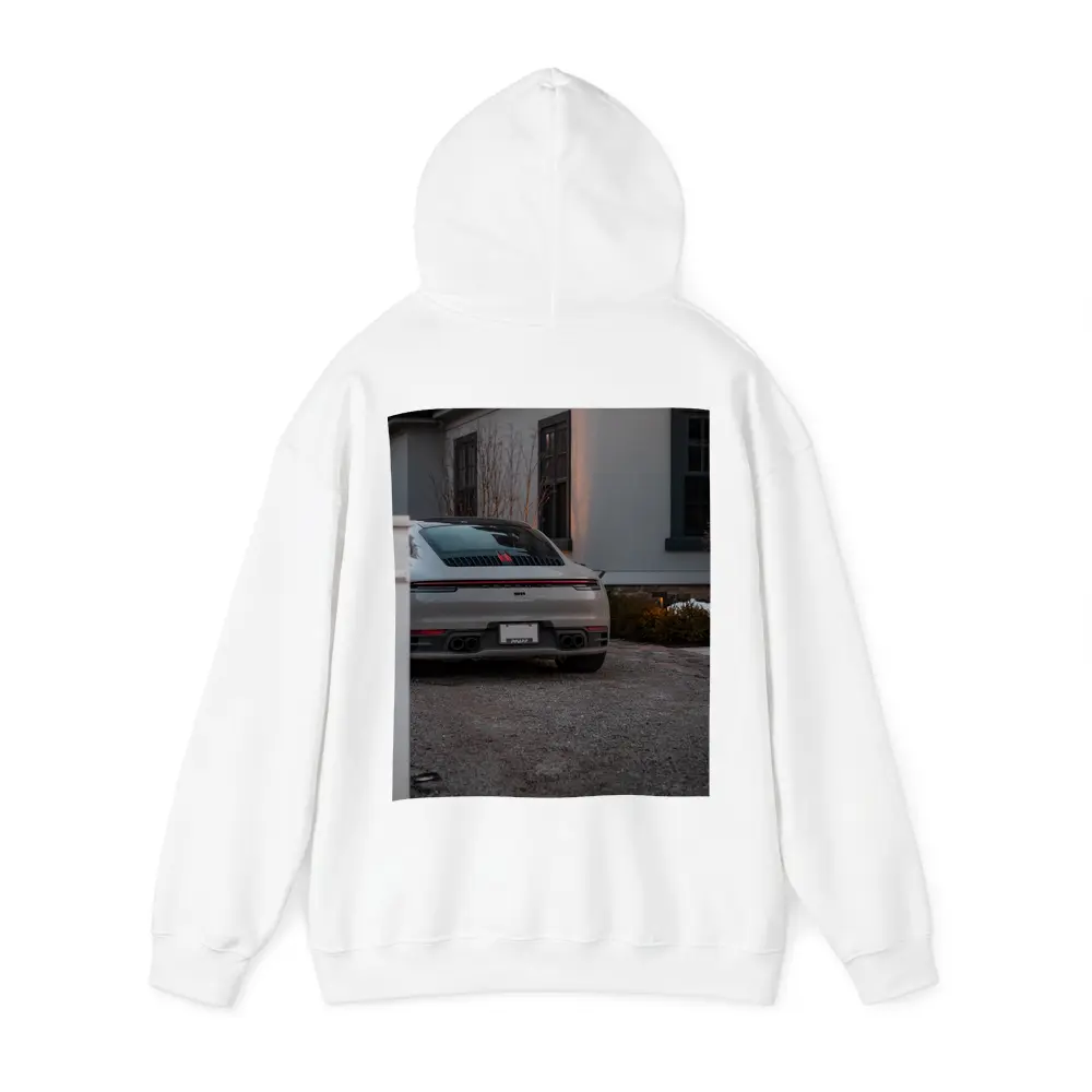 Porsche 911 Rear View Driveway Dusk – Hoodies