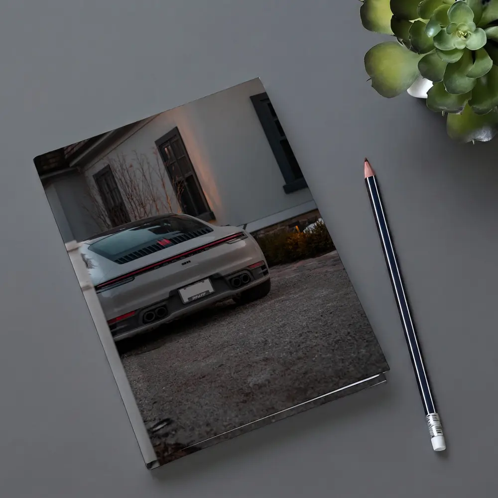 Porsche 911 Rear View Driveway Dusk – Notebooks