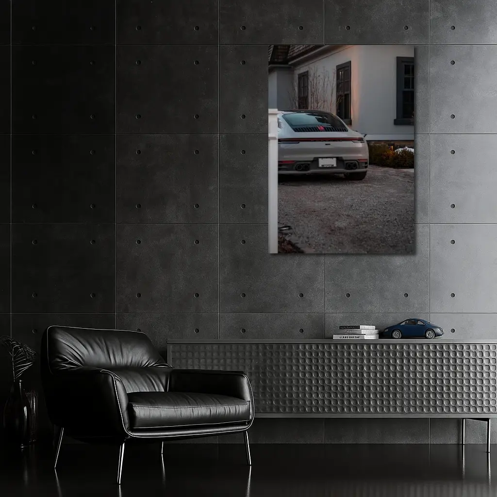 Porsche 911 Rear View Driveway Dusk – Wall Art