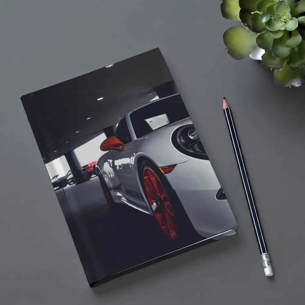Porsche 911 White Red Wheels Parking Garage – Notebooks
