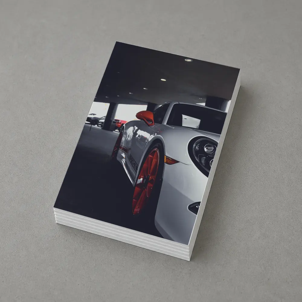 Porsche 911 White Red Wheels Parking Garage – Postcards
