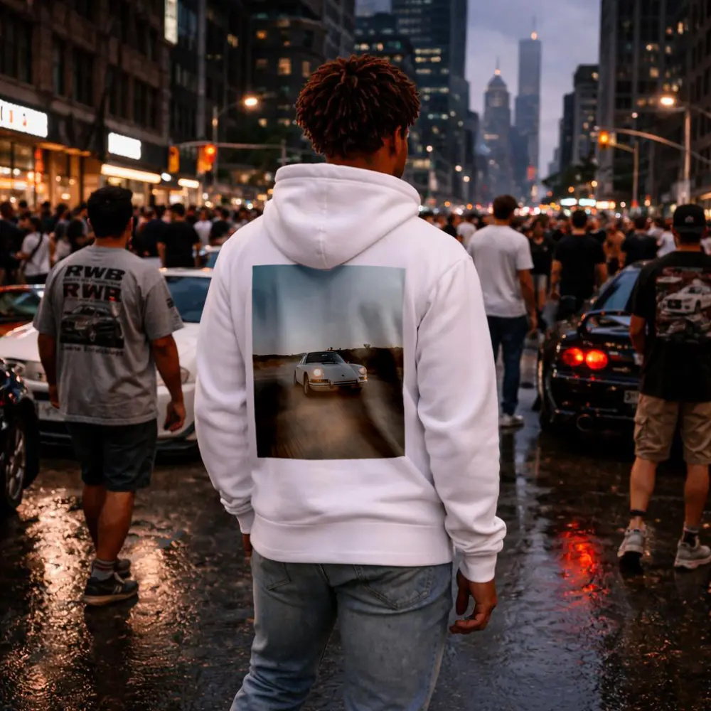 Porsche 911 Classic White Desert Dust Drive – Hoodies