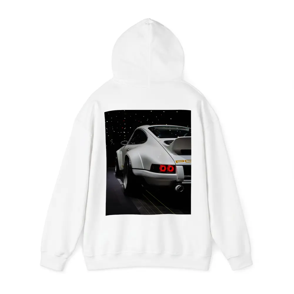 Porsche 911 Singer White Rear Dark Studio – Hoodies