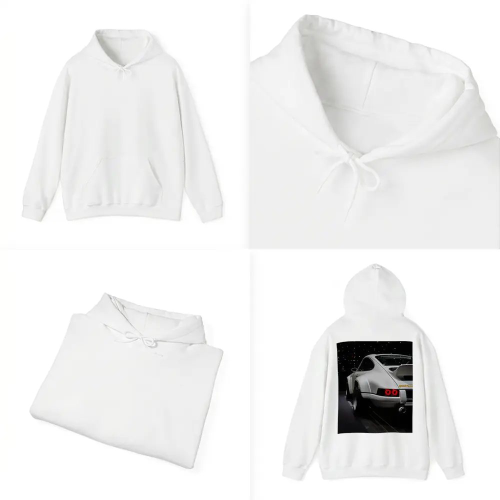Porsche 911 Singer White Rear Dark Studio – Hoodies