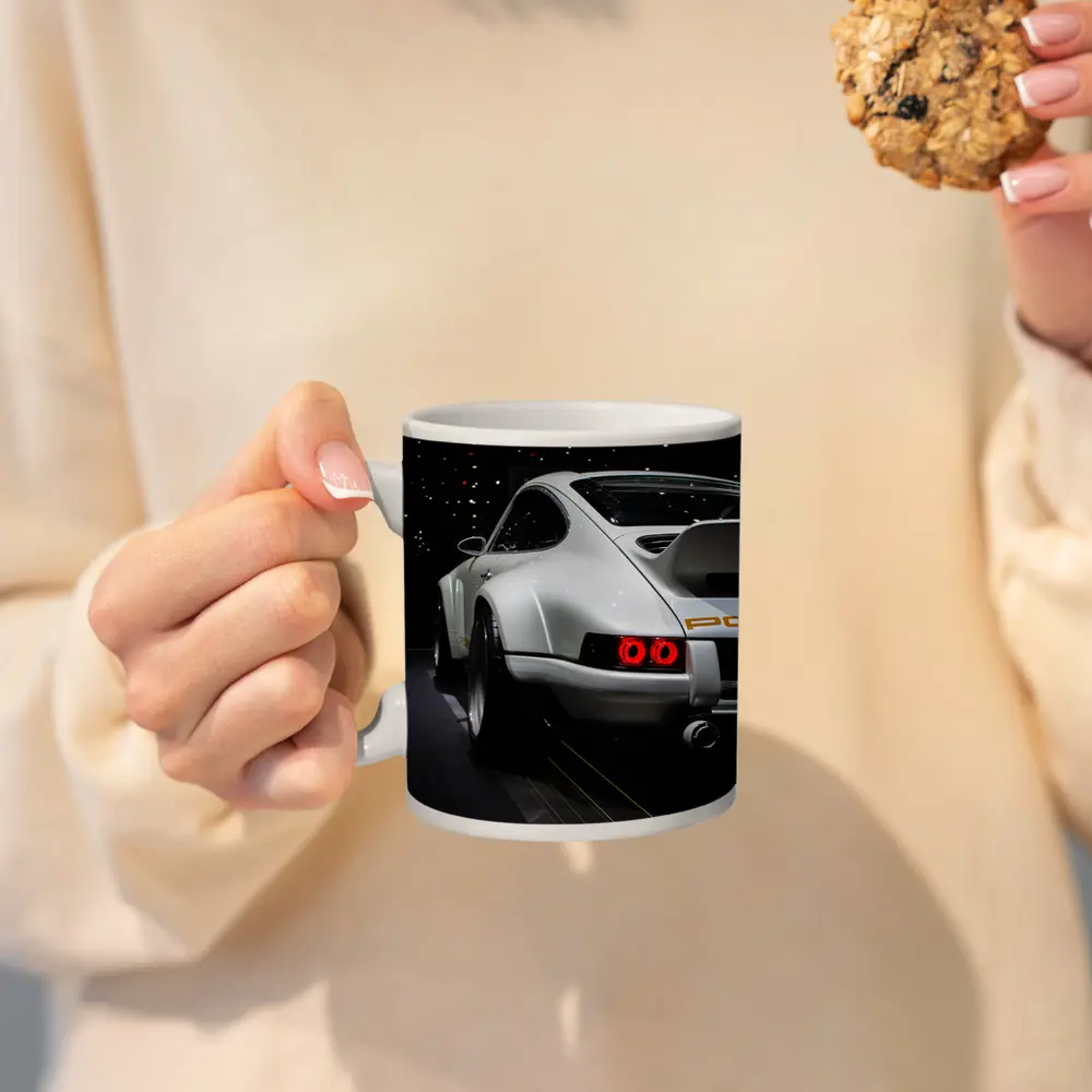 Porsche 911 Singer White Rear Dark Studio – Mugs