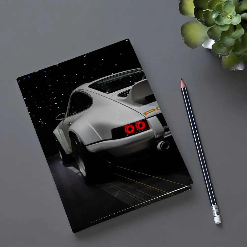 Porsche 911 Singer White Rear Dark Studio – Notebooks