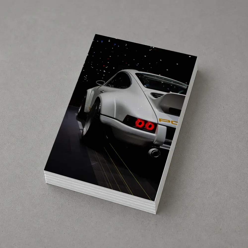 Porsche 911 Singer White Rear Dark Studio – Postcards