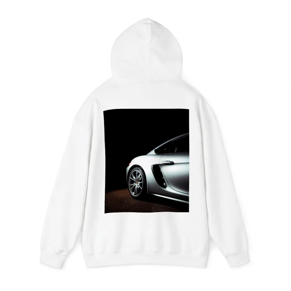 Porsche Cayman Silver Dark Studio Shot – Hoodies