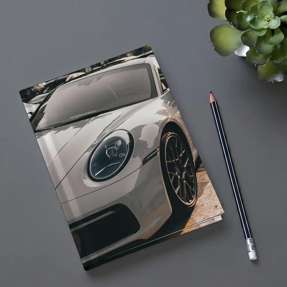 Porsche 911 Silver Sports Car Close Up – Notebooks