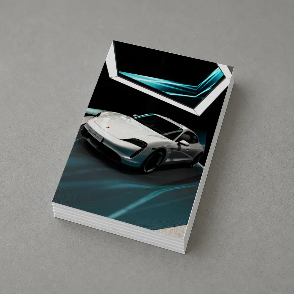 Porsche Taycan White Neon Tunnel Art – Postcards