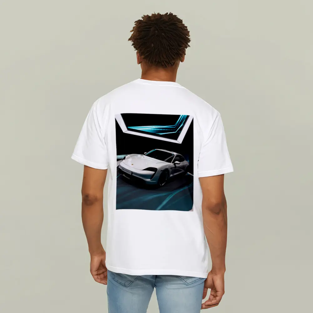 Porsche Taycan White Neon Tunnel Art – T-Shirts