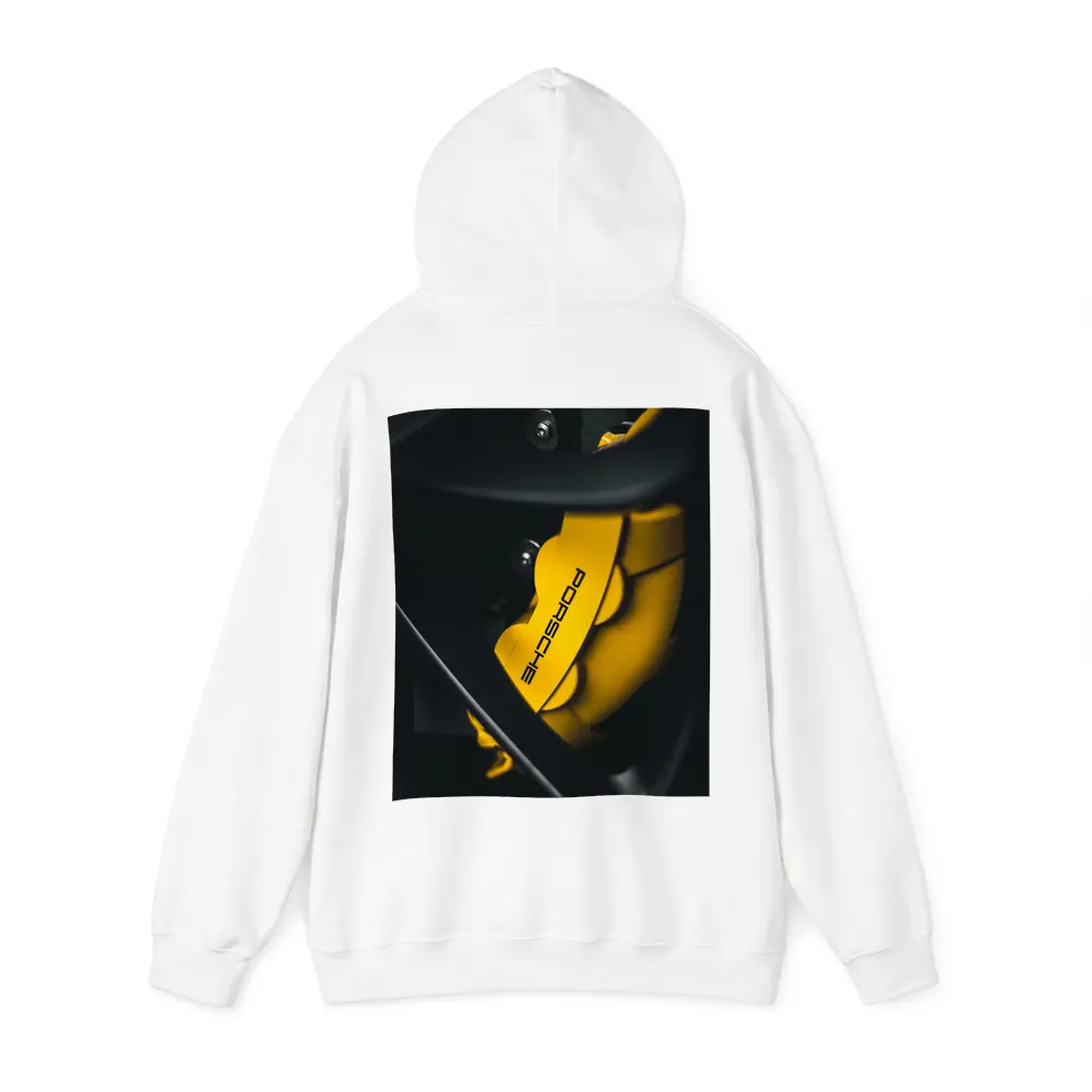 Porsche Yellow Brake Caliper Dark Background – Hoodies