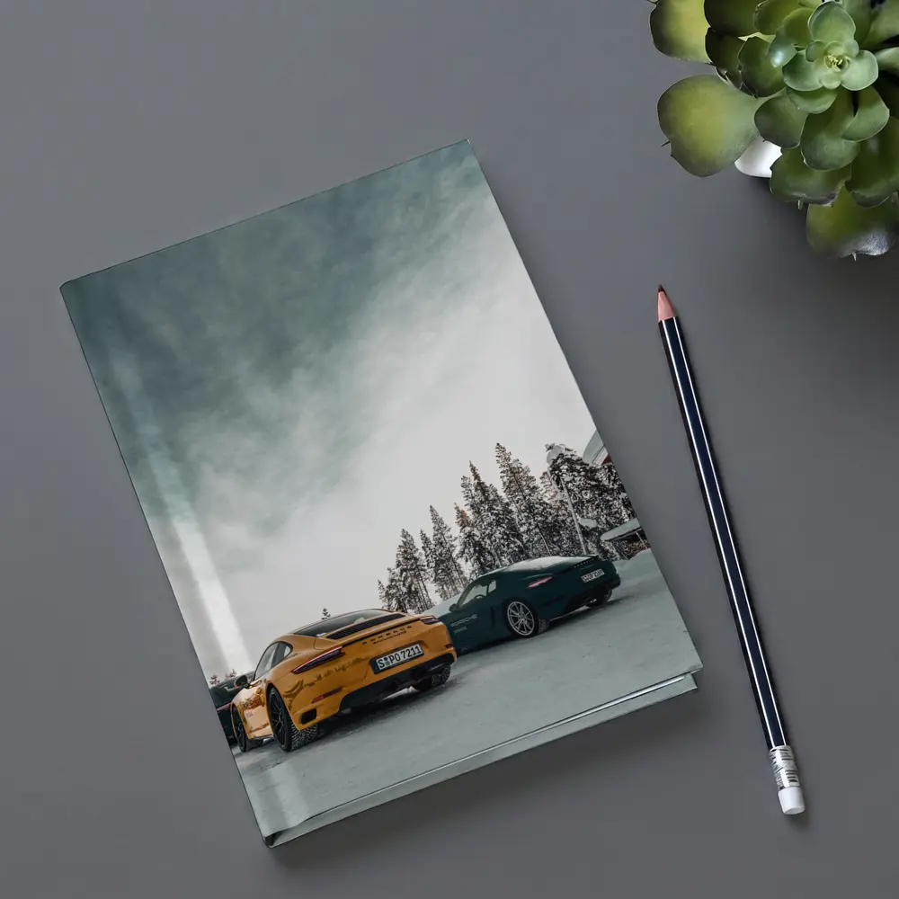 Porsche 911 Yellow Green Snow Winter – Notebooks