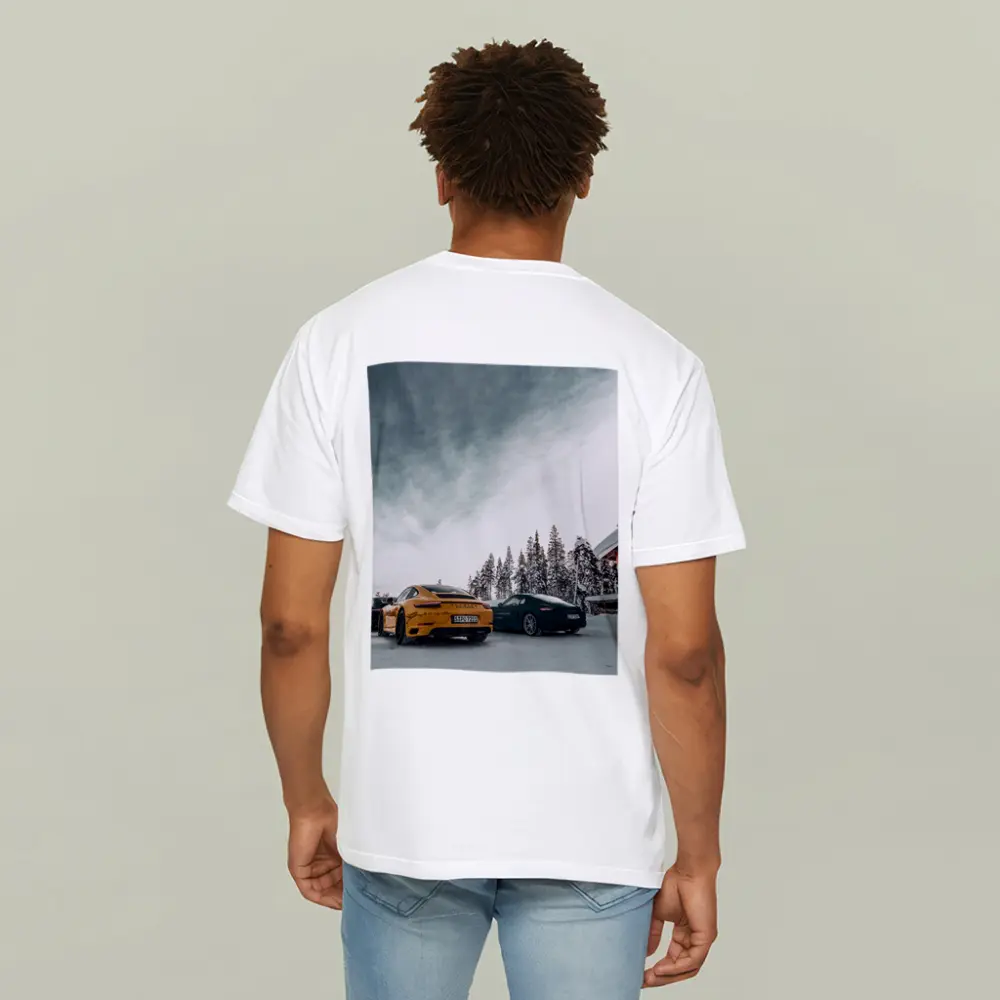 Porsche 911 Yellow Green Snow Winter – T-Shirts
