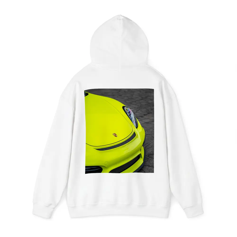 Porsche Cayman Acid Green Front Close Up – Hoodies