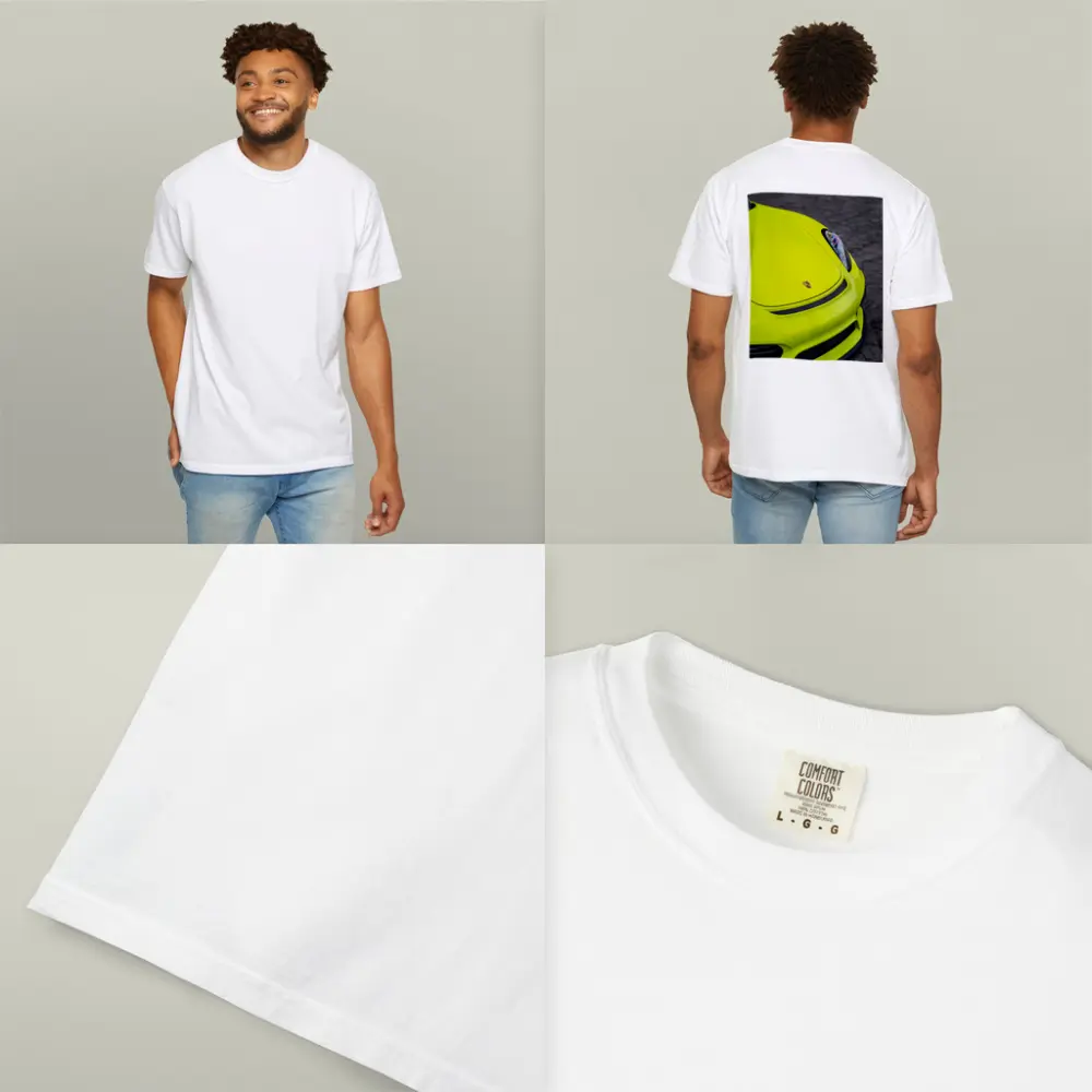 Porsche Cayman Acid Green Front Close Up – T-Shirts